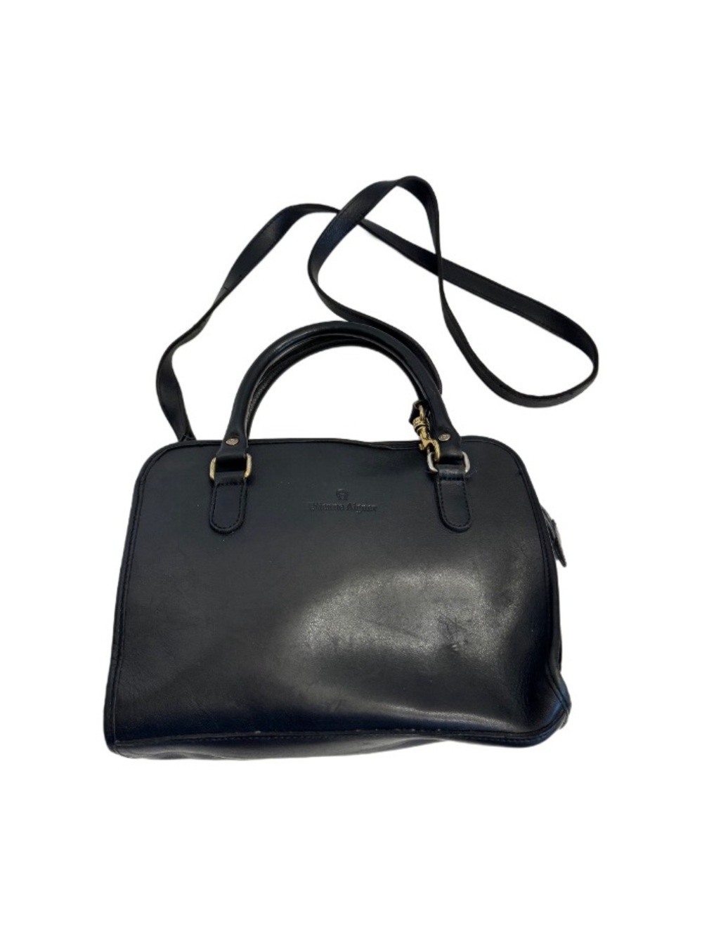 Vintage Shoulder Hand Bag Etienne Aigner Black Leather Minimalist 90s Purse